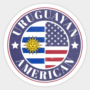Proud Uruguayan-American Badge - Uruguay Flag Sticker